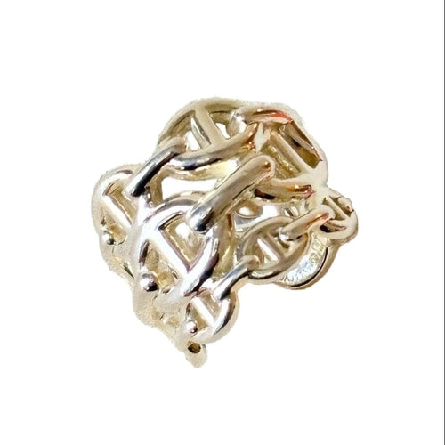 Bague 52 HERMÈS - Bague Chaîne d'ancre enchaînée Argent 58 Facettes WC-2025-1577