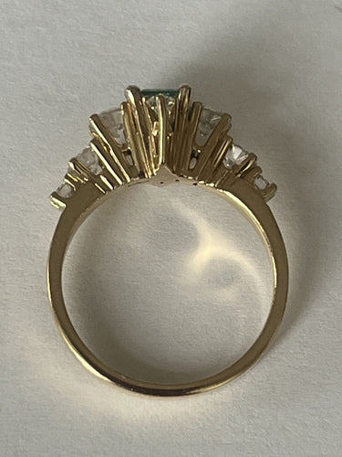 Bague 53 Bague Or Jaune Emeraude Diamants 58 Facettes LOT 6135