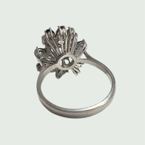 Bague 56.5 Bague rétro Or blanc Diamants Saphirs 58 Facettes Q933A(901)