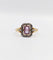 Bague 55 Bague pompadour or jaune, platine, améthyste et diamants taille rose (circa 1910) 58 Facettes A05298