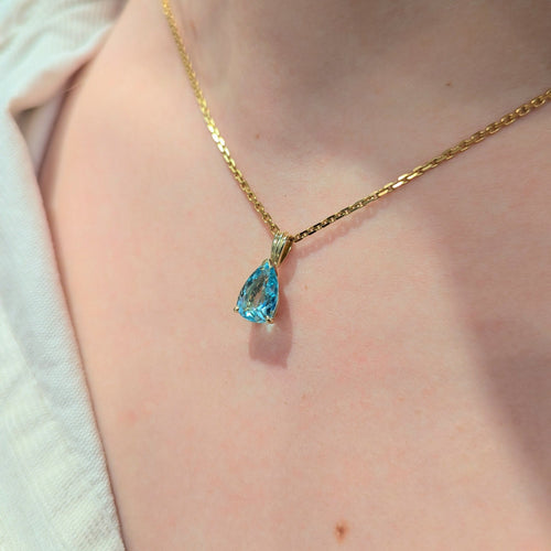 Pendentif Pendentif or jaune et aigue-marine 58 Facettes 31230