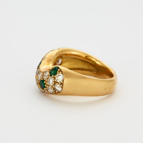 Bague 53 Bague or jaune diamants et émeraudes 58 Facettes 240404