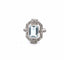 Bague 54 Bague en or blanc avec aigue-marine et diamants 58 Facettes
