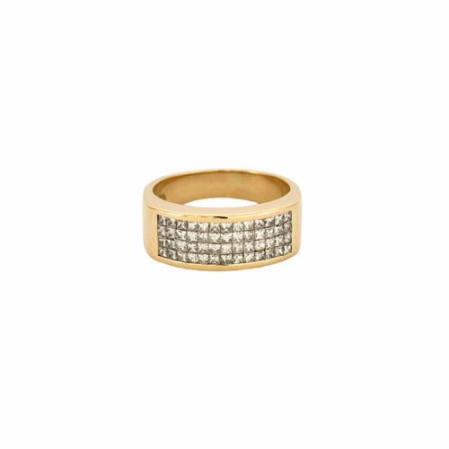Bague 57 Bague jonc or jaune et diamants 58 Facettes GU252-1