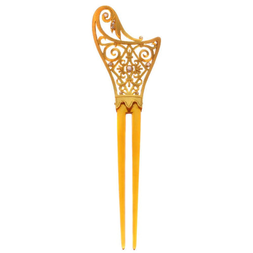 Montre L'attrait artistique de l'Art nouveau : un peigne à cheveux en corne et diamant 58 Facettes 18017-0151