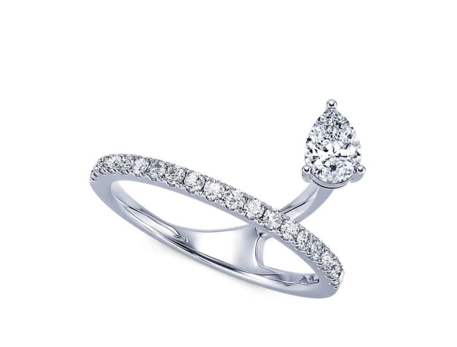 Bague 54 Bague en platine et diamants en forme de comète 58 Facettes