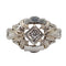 Bague Art Déco or blanc, diamant et monture géométrique 58 Facettes A05884