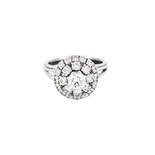 Bague 49 Bague en or blanc, diamants 58 Facettes LJ33