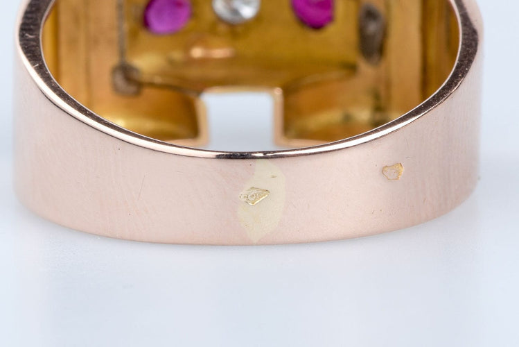 Bague 57 Bague Tank en or rose 18 carats 58 Facettes BGTKEV26