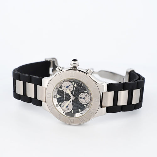 Montre Montre Cartier Must 21 Chronoscaph - Série noire 58 Facettes