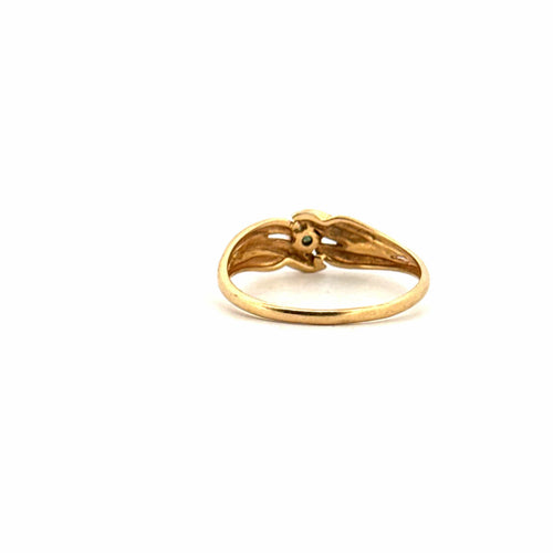 Bague 57 Solitaire Or Jaune & Émeraude 58 Facettes 57-GS35508-1
