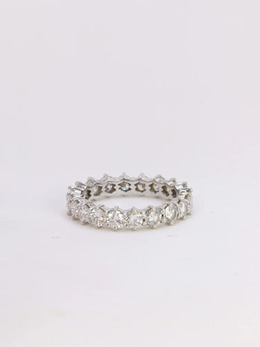 Bague 58 Alliance américaine en or blanc et diamants 4 ct 58 Facettes J47