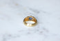 Bague 53 Bague jonc godronnée saphir de Ceylan et diamants en or jaune 18k 58 Facettes