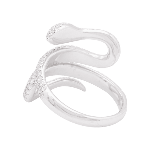 Bague 53 Bague Messika "Snake" or blanc, diamants. 58 Facettes 34151