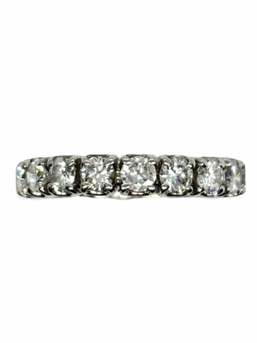 Bague 54 Alliance tour complet or blanc et diamants 2,7 carats 58 Facettes 775