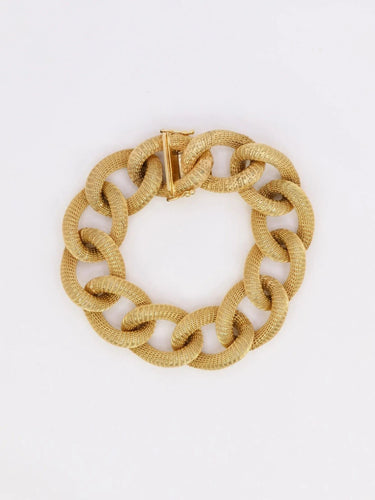 Bracelet Bracelet or jaune maillons textures ovales 58 Facettes 1031.1