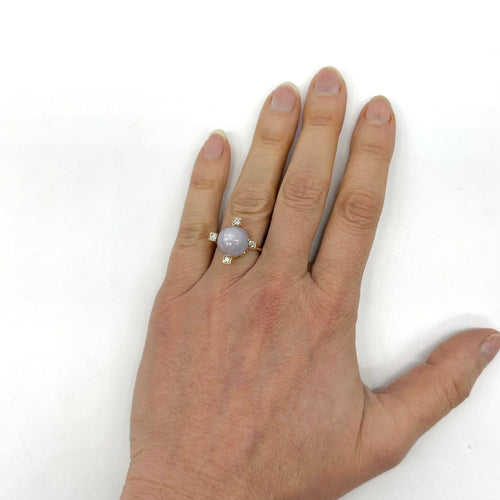 Bague 53 Bague or jaune, saphir blanc et diamants 58 Facettes Z15B51443