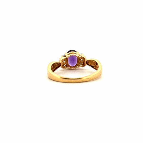 Bague 53 Solitaire or jaune améthyste 58 Facettes 23-GS28800