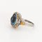 Bague Bague cocktail Art déco vintage en émail, bijoux en filigrane d'or 14 carats, pierre bleue 58 Facettes G13363