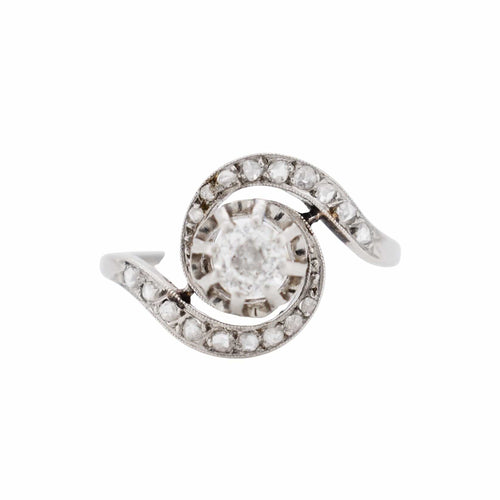 Bague 57 Bague Tourbillon Diamants taille ancienne 0,30 carat 58 Facettes 377