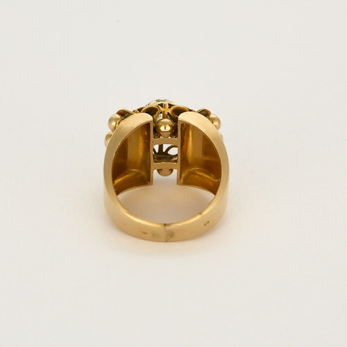 Bague 54 Bague dôme or jaune et diamants 58 Facettes ALE4261