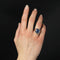 Bague 58 Chevalière Art Déco saphir de Ceylan naturel et diamants baguette 58 Facettes 24-041