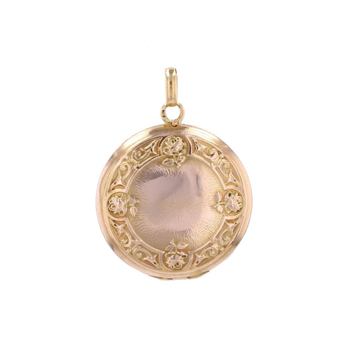 Pendentif Médaillon ancien en or rose ciselée 58 Facettes 25-101