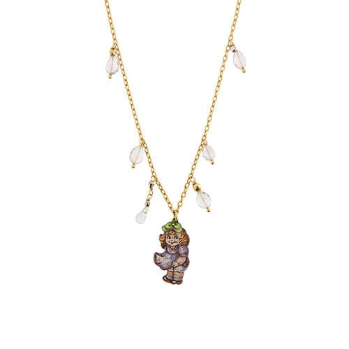 Collier Collier avec pendentif émaillé et pierres précieuses 58 Facettes 36200