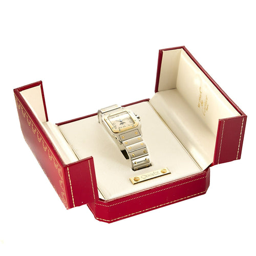 Montre Montre Cartier Santos Galbée Phase de Lune Grand Modèle Or Jaune 18K et Acier 58 Facettes