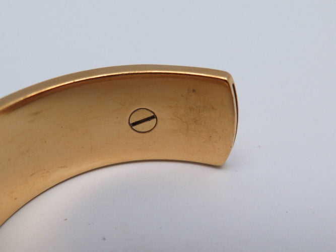 Bracelet bracelet HERMES jonc en cuir vert et metal dore en metal 58 Facettes 272252