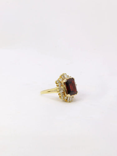 Bague 51 Bague ballerine Grenat Diamants baguette 58 Facettes 953