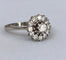 Bague 49.5 Bague de fiançailles vintage en or blanc avec rosette et diamants 58 Facettes
