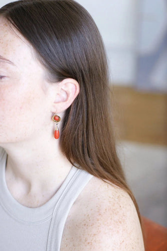 Boucles d'oreilles Boucles d'Oreilles Gouttes Corail 58 Facettes