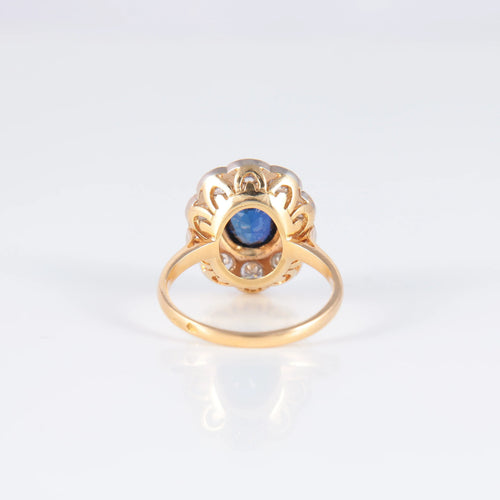 Bague 49 Bague Marguerite Saphir Diamants 58 Facettes AB147
