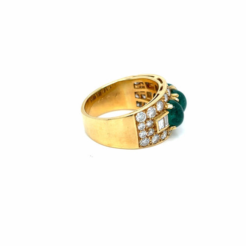 Bague BULGARi - Bague Trombino en or et diamants émeraude, années 1970 58 Facettes