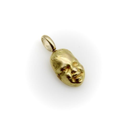 Pendentif Pendentif/breloque vintage en or 18 carats représentant un visage de bébé souriant 58 Facettes A2002N