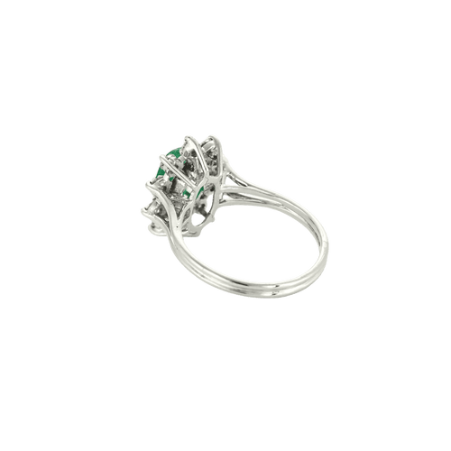 Bague 54 BAGUE MARGUERITE, OR JAUNE EMERAUDE ET DIAMANTS. 58 Facettes BO/240017