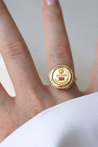 Bague 51 Bague Augis Vintage Or Jaune Diamant 58 Facettes