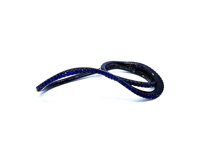 Bague 48 Etername Bague Entrelacs Or noir Saphir 58 Facettes 06230CD