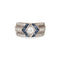 Bague 52 Bague Art déco vintage en or 18 carats avec diamants et saphirs, bande en platine, bijoux de succession 58 Facettes G11390
