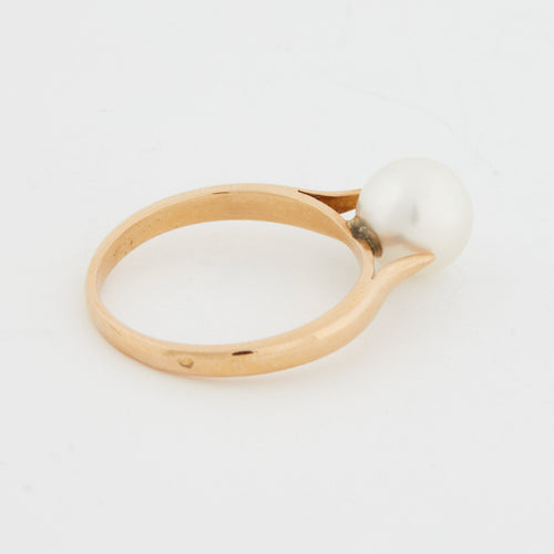 Bague 52 BAGUE OR JAUNE PERLE DE CULTURE 58 Facettes RÉF 5029/18
