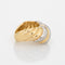 Bague Bague vintage en forme de dôme cannelé, platine, or jaune 18 carats, deux tons, taille 7 58 Facettes G4292