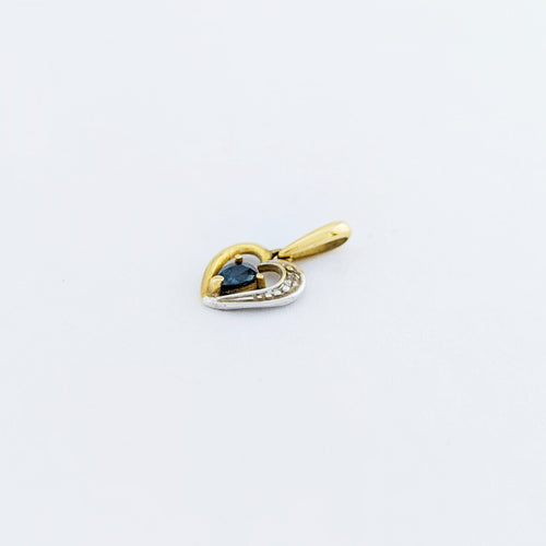 Pendentif Pendentif Coeur en or jaune et saphir 58 Facettes 32934