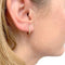 Boucles d'oreilles Paire de petites créoles en or jaune, diamants. 58 Facettes 33573