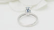 Bague 54 Bague en or blanc, saphir ovale et diamants 58 Facettes 29190