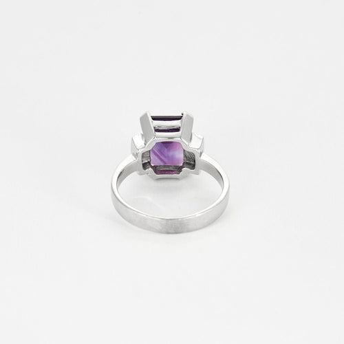 Bague 56 Bague cocktail or gris, améthyste et diamants 58 Facettes COG0441