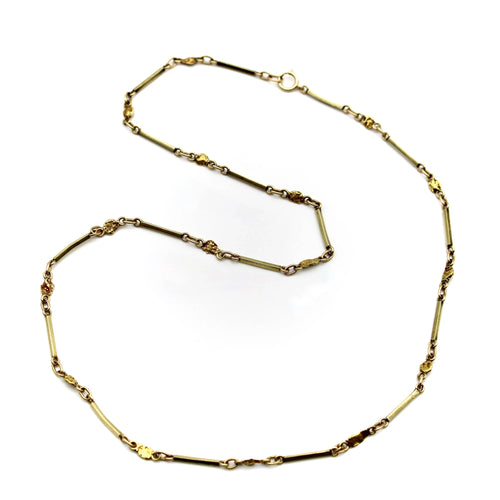 Collier Collier vintage à maillons en forme de pépite d'or 14 carats et 22 carats 58 Facettes