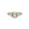 Bague 56 Bague Art déco vintage en or blanc 14 carats avec diamants et émeraude 58 Facettes G13877