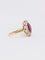 Bague 51 Bague marguerite vintage or jaune diamants rubis ovale 2,2 ct 58 Facettes J381