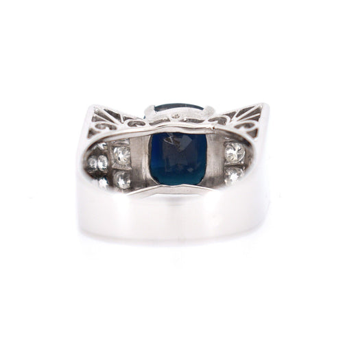 Bague 56 Bague Tank Art Déco Or, Saphir et Diamants 58 Facettes 365